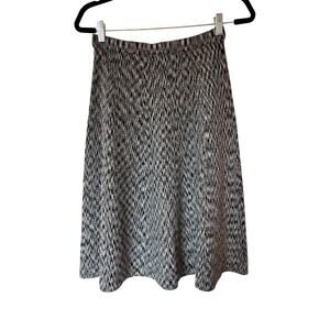 Ann Taylor Black & White Houndstooth Flared Skirt